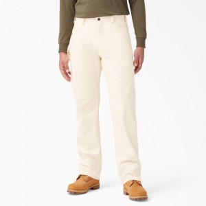 Beige Men's Dickies Relaxed Fit Straight Leg Painter's Pants | GUX758319