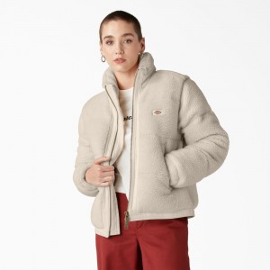 Beige Women's Dickies Mount Hope Puffer Jacket | HYP436587