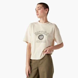 Beige Women's Dickies Oxford Graphic T-Shirt | ZFE896752