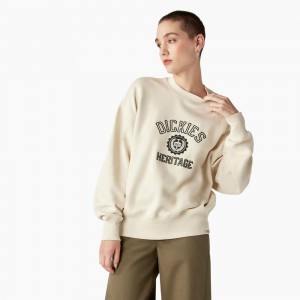 Beige Women's Dickies Oxford Sweatshirt | FDB014723