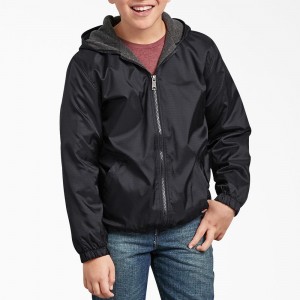 Black Kids' Dickies Fleece Lined Jacket | ZOM843701