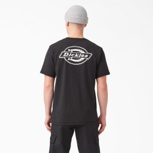 Black Men's Dickies Back Logo Graphic T-Shirt | IVS379460