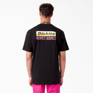 Black Men's Dickies Breast Cancer Awareness Heavyweight T-Shirt | FAL213095