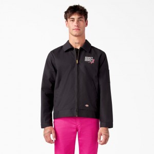 Black Men's Dickies Breast Cancer Awareness Eisenhower Jacket | AIT092384