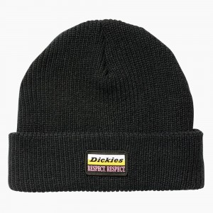 Black Men's Dickies Breast Cancer Awareness Patch Beanie | AGF136950