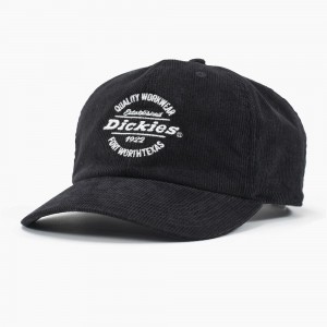 Black Men's Dickies Corduroy Cap | GNQ124670