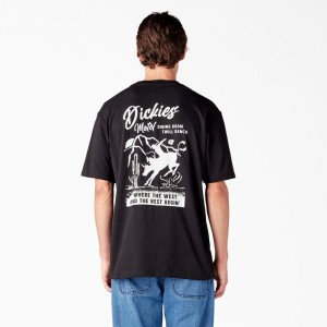 Black Men's Dickies Dighton Graphic T-Shirt | OAG825107