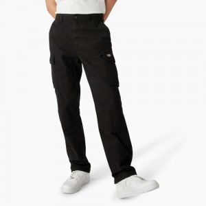 Black Men's Dickies Double Knee Canvas Cargo Pants | JQW382175