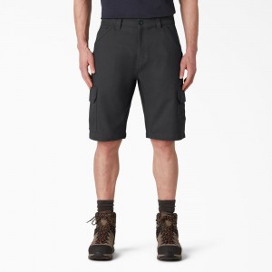 Black Men's Dickies DuraTech Ranger Relaxed Fit Duck Shorts | YOM715026