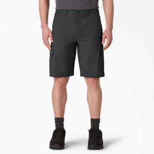 Black Men's Dickies FLEX Cooling Regular Fit Cargo Shorts | LBI872054