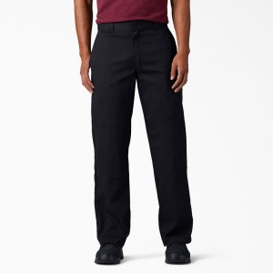 Black Men's Dickies FLEX Loose Fit Double Knee Work Pants | ZNM496807