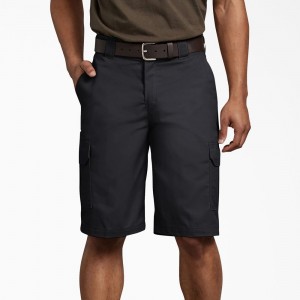 Black Men's Dickies FLEX Regular Fit Cargo Shorts | PCS278564