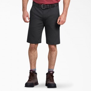 Black Men's Dickies FLEX Regular Fit Duck Carpenter Shorts | ZAH471638