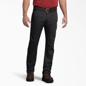 Black Men's Dickies FLEX Regular Fit Duck Carpenter Pants | GDA698231