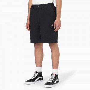 Black Men's Dickies Jackson Regular Fit Cargo Shorts | OVB726041