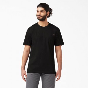 Black Men's Dickies Lightweight Short Sleeve Pocket T-Shirt | JRK194867