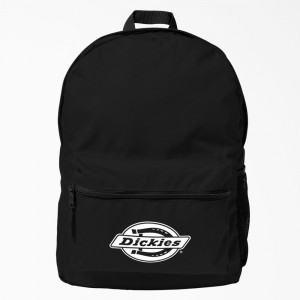 Black Men's Dickies Logo Backpack | ZNX167920