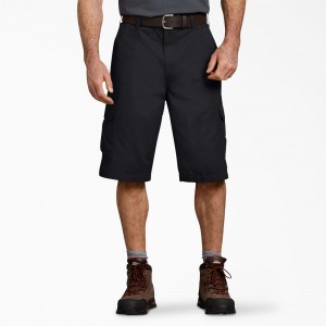 Black Men's Dickies Loose Fit Work Shorts | ILQ648732