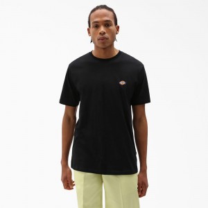 Black Men's Dickies Mapleton Short Sleeve T-Shirt | HPZ475920