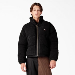 Black Men's Dickies Mount Hope Puffer Jacket | MTW389610