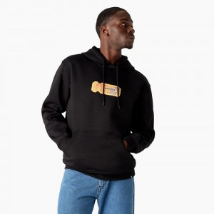 Black Men's Dickies Paxico Graphic Hoodie | NJB531240