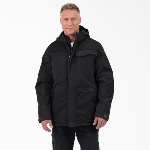 Black Men's Dickies Performance Workwear Insulated Jacket | PYG201598