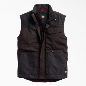 Black Men's Dickies Performance Workwear Vest | ECW294037