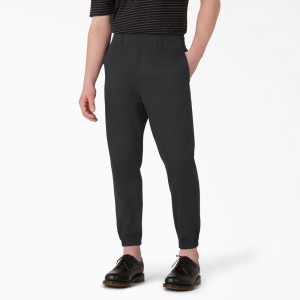 Black Men's Dickies Regular Fit Cropped Jogger Work Pants | CNF421096