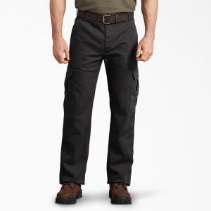 Black Men's Dickies Regular Fit Duck Cargo Pants | EAN926078