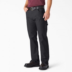 Black Men's Dickies Relaxed Fit Heavyweight Duck Carpenter Pants | QVE597201