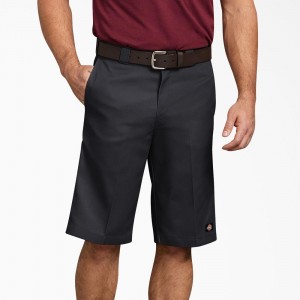 Black Men's Dickies Relaxed Fit Multi-Use Pocket Work Shorts | WEU089213