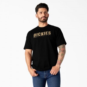 Black Men's Dickies Short Sleeve Workwear Graphic T-Shirt | HIM893147