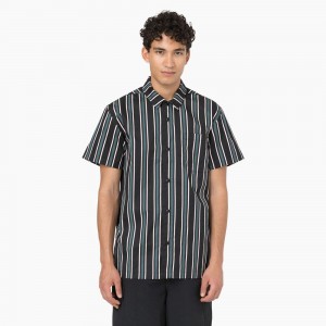 Black Men's Dickies Skateboarding Cooling Relaxed Fit Shirt | QWZ270869