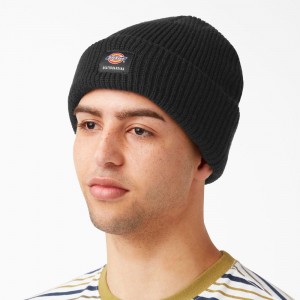 Black Men's Dickies Skateboarding Cuffed Beanie | CRD708163