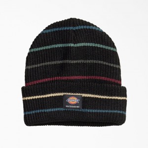 Black Men's Dickies Skateboarding Cuffed Beanie | XBQ623870