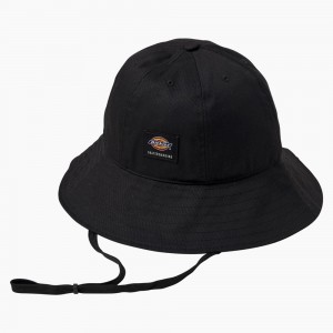 Black Men's Dickies Skateboarding Dome Bucket Hat | NZB734905