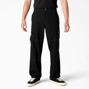 Black Men's Dickies Skateboarding Loose Fit Cargo Pants | QPK530769