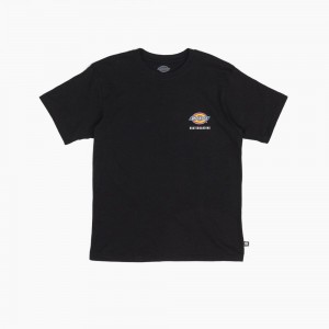 Black Men's Dickies Skateboarding Regular Fit Chest Logo T-Shirt | IJP534902