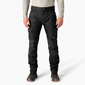 Black Men's Dickies Temp-iQ® 365 Regular Fit Double Knee Tapered Duck Pants | VYO751438