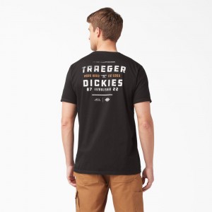 Black Men's Dickies Traeger x Pocket T-Shirt | HTI410826