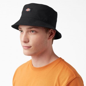 Black Men's Dickies Twill Bucket Hat | JMZ068342