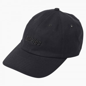 Black Men's Dickies Twill Cap | QZT739568