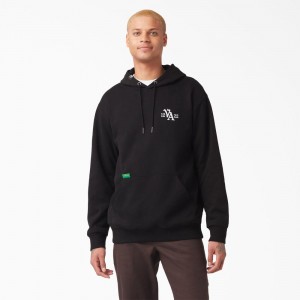 Black Men's Dickies Vincent Alvarez Embroidered Hoodie | BKY473120