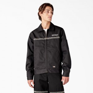 Black Men's Dickies Wichita Lined Eisenhower Jacket | ZXA361452