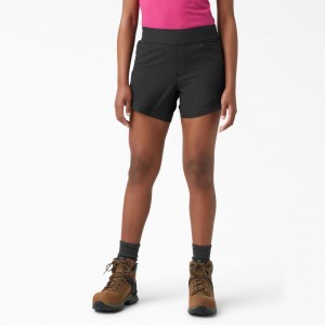 Black Women's Dickies Cooling Relaxed Fit Pull-On Shorts | VWF783014