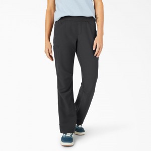 Black Women's Dickies Cooling Relaxed Straight Fit Roll-Up Pants | DGE043592