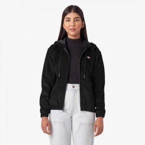 Black Women's Dickies Corduroy Jacket | DLE523940