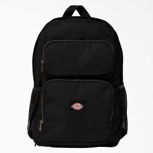 Black Women's Dickies Double Pocket Backpack | IPH209814