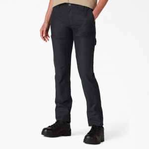 Black Women's Dickies FLEX DuraTech Straight Fit Pants | ZDI942036