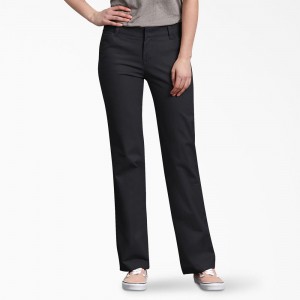 Black Women's Dickies FLEX Relaxed Fit Pants | LHD053819